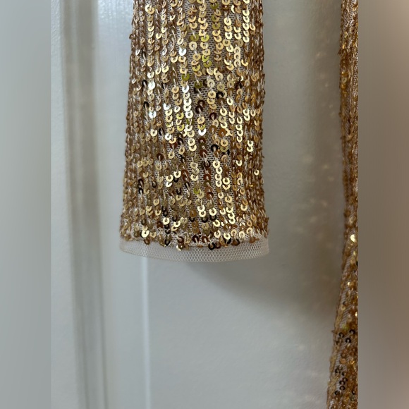 TFNC London Gold Sequins Formal Dress ASOS - Size Medium - Picture 5 of 5